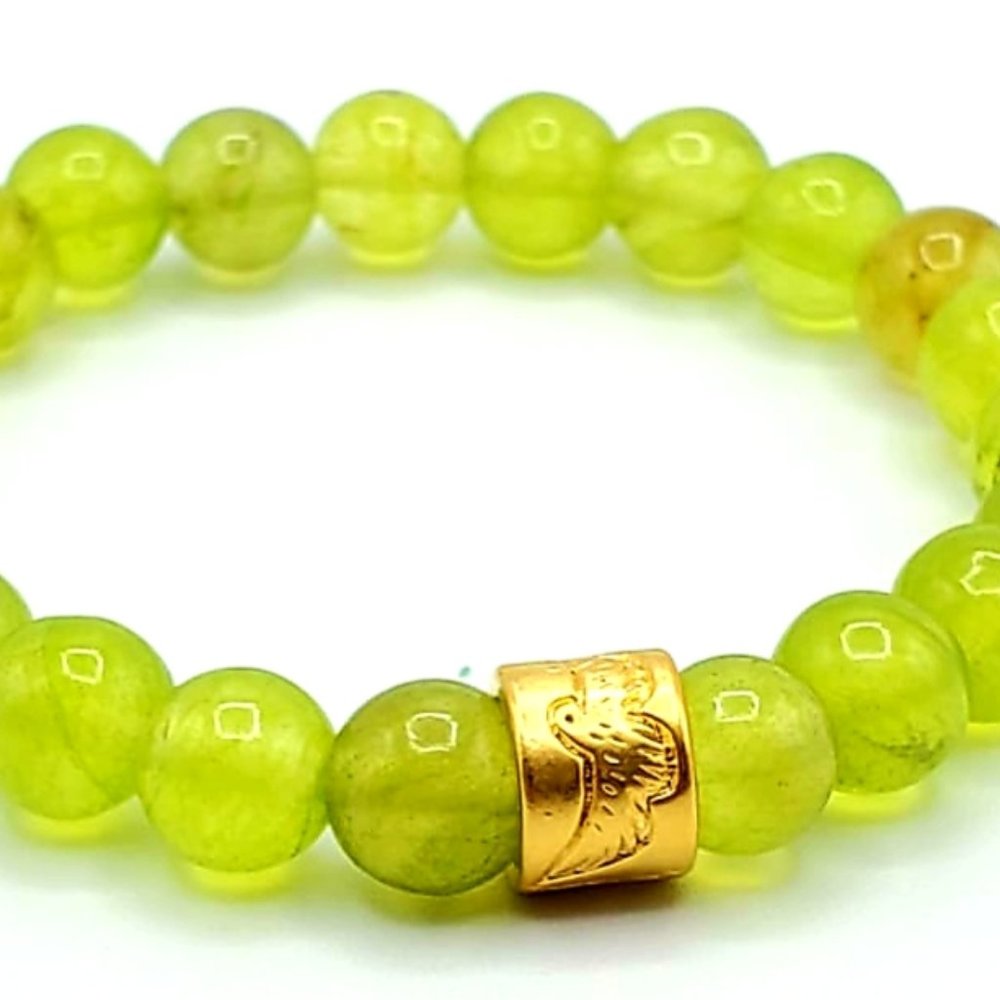 Green Jade is for a Good Fortune beaded bracelet